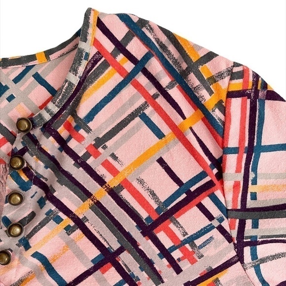 Maeve Popover Balloon Sleeves Multi Coloured Shirt - Picture 7 of 16
